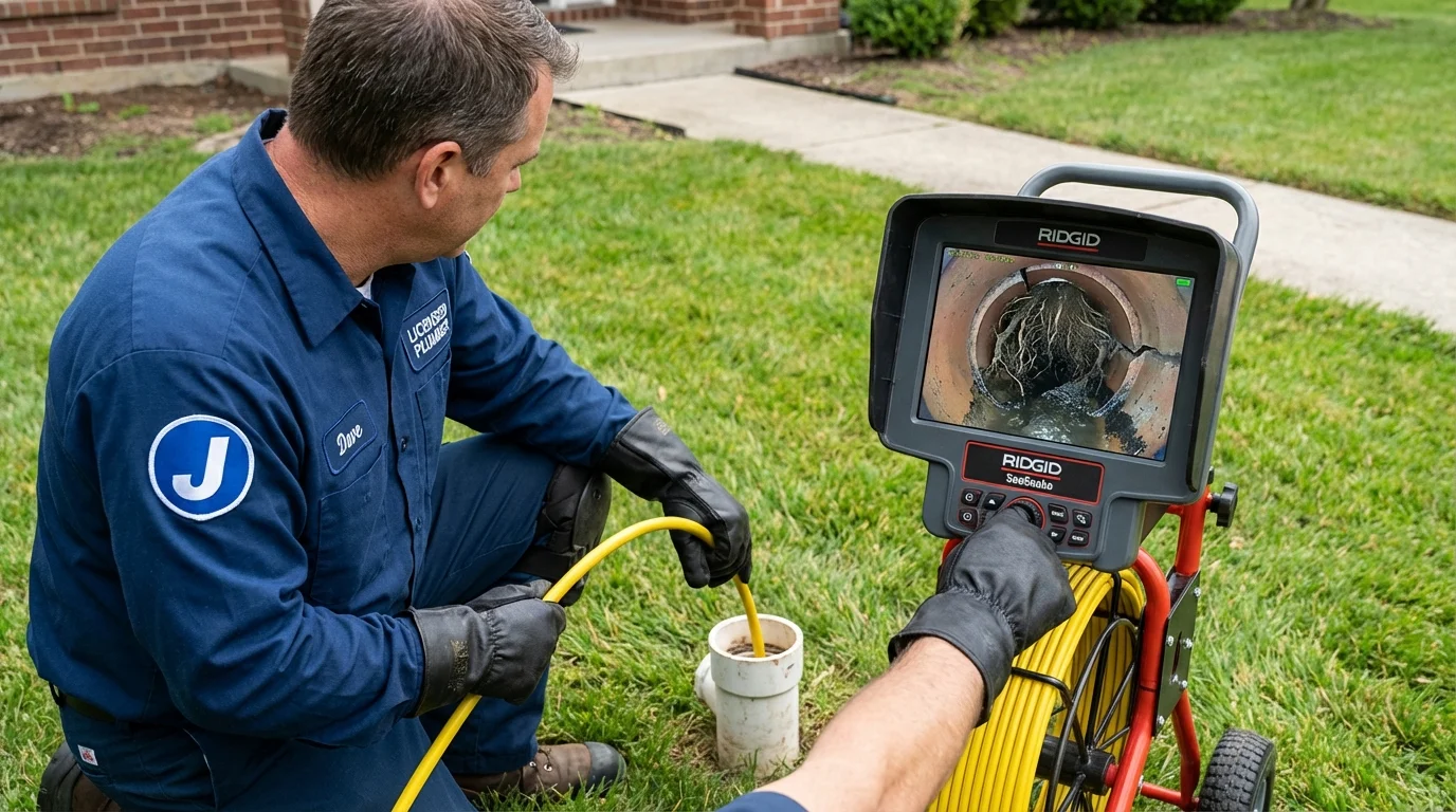 Sewer camera inspection being performed by Johns Plumbing LLC in Starbuck