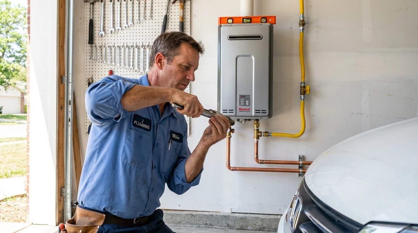 Tankless water heater installation by a Johns Plumbing LLC plumber in Starbuck